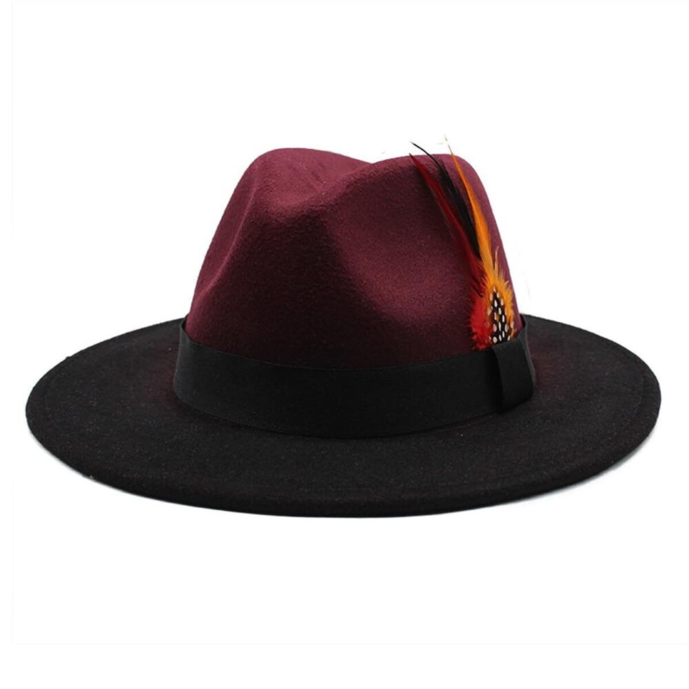 9347 Fedora Hat and , Classic Woolen Adjustable Felt Panama Hat